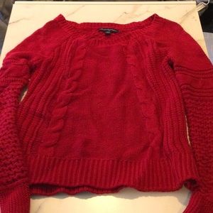 American Eagle cable knit red crewneck sweater, XS